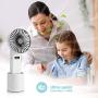DEKOPRO Handheld Fan Portable Personal Fan Mini Hand Held Fan with USB Rechargeable Battery, Personal Desk Table Fan with Base, Chargeable Fan Oscillating Fan 5 Modes for Home Office Travel Outdoor