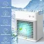 Portable Air Conditioner, Personal Air Cooler Fan, 2000 mAh Power Rechargeable Mini Air Conditioner, Evaporative Compac Air Cooler Fan, 3 Speeds 7 Colors Night Light for Home, Office and Room White Portable Air Conditioner, Personal Air Cooler Fan, 2000 mAh Power Rechargeable Mini Air Conditioner, Evaporative Compac Air Cooler Fan, 3 Speeds 7 Colors Night Light for Home, Office and Room White
