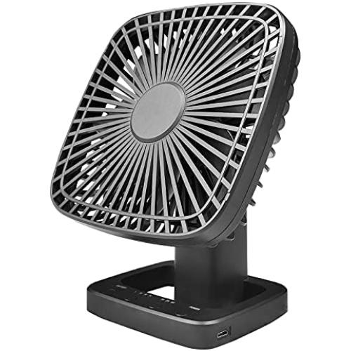 Eleventree Personal Mini Fans,Rechargeable Portable Quiet Fan with timer, Cordless Fan with 4 Speeds Battery for Home Office Bedroom Travel Hiking--Black (4000mAh)