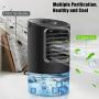 MZTDYTL Portable Air Conditioner, Mini Personal Air Cooler Quiet Desk Fan with 3 Speeds 7 Colors, Portable AC Unit Humidifier Misting Fan with Handle for Home Office Room Dorm