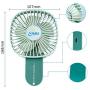 Mini Handheld Fan Battery Operated Fan Portable Fan USB Rechargeable Personal Battery Desk Fan Travel Face Fan 3 Speed Adjustable for Kids Girls Woman Home Office Outdoor Travel (green)