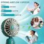 smartelf Handheld Fan, 4800mAh Battery Operated Mini Portable Personal Cooling Fan USB Rechargeable Wearable Hanging Neck Fans for Women Men, Multi-Functional, 6-20 Hours Strong Airflow 3 Speeds-Green smartelf Handheld Fan, 4800mAh Battery Operated Mini Portable Personal Cooling Fan USB Rechargeable Wearable Hanging Neck Fans for Women Men, Multi-Functional, 6-20 Hours Strong Airflow 3 Speeds-Green
