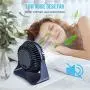 BESKAR 10000mAh Rechargeable Battery Operated Small Table Fan, 6-Inch Personal Quiet Fan with 36Hrs Long Working Time, 3 Speeds & Strong Airflow, Mini USB Desk Fan for Office Bedroom Home