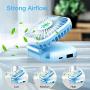 Handheld Mini Fan, Foldable Small Personal Portable Fan, 3000mAh Power Bank USB Rechargeable 3 Speeds Fans for Home Office Outdoor Travel (Blue)