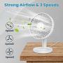 VersionTECH. Desk Fan, Small Quiet Fans Personal Portable USB Operated Cooling Mini Fan with 3 Speeds and 40° Adjustment for Table Desktop Office Home Car ( White )