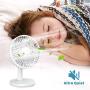 VersionTECH. Desk Fan, Small Quiet Fans Personal Portable USB Operated Cooling Mini Fan with 3 Speeds and 40° Adjustment for Table Desktop Office Home Car ( White )