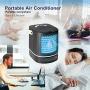 XDS Mini Portable Air Conditioner,Small Personal Air Cooler,One Free Essential Oil,USB Air Cooler Fan With Humidifier,3 speeds,6 colors Night light, large 675ml Water Tank,Black