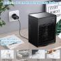Portable Air Conditioner Fan, Personal Air Cooler Desk Fan Mini Evaporative Cooler Fan with Handle, 120°Auto Oscillation, 3 Adjustable Speeds, 4000mAh Rechargeable Battery Operated (Black)