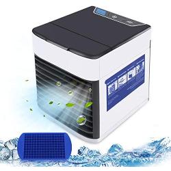 Portable Air Conditioner Fan Mini USB Personal Evaporative Air Cooler Personal Space Cooling Device with 3 Speeds Modes for Office, Home, Dorm, Car (White)