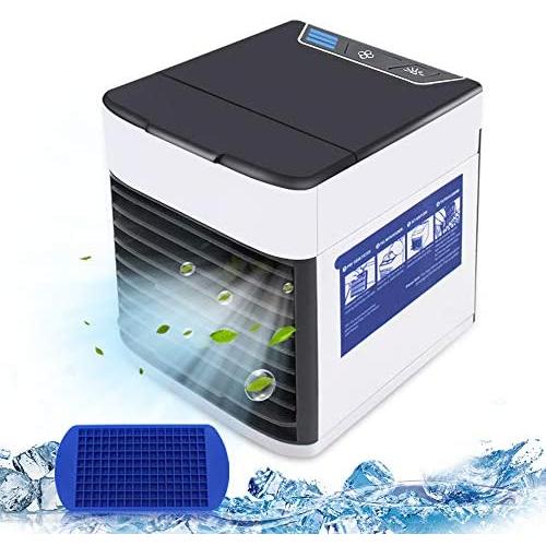 Portable Air Conditioner Fan Mini USB Personal Evaporative Air Cooler Personal Space Cooling Device with 3 Speeds Modes for Office, Home, Dorm, Car (White)