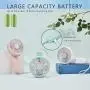 LÄTT LIV Mini Handheld Fan Portable 3 Speed Adjustable Powerful Small Personal Fans with USB Rechargeable Battery Eyelash Fan for Travel Office Home, White