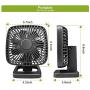 Eleventree Personal Mini Fans,Rechargeable Portable Quiet Fan with timer, Cordless Fan with 4 Speeds Battery for Home Office Bedroom Travel Hiking--Black (4000mAh)