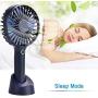 YIHUNION Mini Handheld Fan Portable, Hand held Personal Fan Rechargeable Battery Operated Powered Cooling Desktop Electric USB Fan with Fan Stand, 2500mAh Battery 4 Modes for Home Travel Outdoor（Blue)