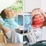Sholov Portable Air Conditioner Fan Mini Personal Evaporative Air Cooler 90 Shaking Head with Battery with 3 Speeds & 2 Misting & LED Light for Home, Bedroom, Travel & Office, USB Charging, White