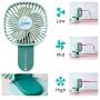 Mini Handheld Fan Battery Operated Fan Portable Fan USB Rechargeable Personal Battery Desk Fan Travel Face Fan 3 Speed Adjustable for Kids Girls Woman Home Office Outdoor Travel (green)