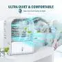 AQUEENLY Portable Cooling Fan with Cold Air, Rechargeable Evaporative Air Cooler with 3 Speed & 2 Mist Mode, Quiet Humidifying Desk Fan Personal Air Conditioner Fan for Bedroom Office Home, USB Cable AQUEENLY Portable Cooling Fan with Cold Air, Rechargeable Evaporative Air Cooler with 3 Speed & 2 Mist Mode, Quiet Humidifying Desk Fan Personal Air Conditioner Fan for Bedroom Office Home, USB Cable