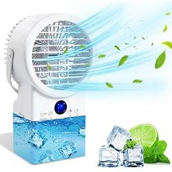 Kentaly Portable Air Conditioner Fan, 4 in 1 Personal Air Conditioner Cooler with Timing, 3 Speeds Mini Air Conditioner Portable, Quiet Desk Air Conditioner Fan Portable AC Unit with 7 Colors Light