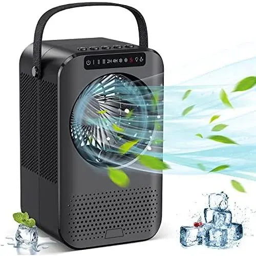 Portable Air Conditioner Fan, Mini Personal Air Cooler, Evaporative Ice Cooling Fan with 3 Speeds 7 Colors, Super Quiet Desktop Small Humidifier Misting Fan for Room, Bedroom, Office Portable Air Conditioner Fan, Mini Personal Air Cooler, Evaporative Ice Cooling Fan with 3 Speeds 7 Colors, Super Quiet Desktop Small Humidifier Misting Fan for Room, Bedroom, Office