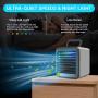 Portable Personal Air Conditioner Cooler, Office Silent Mini Evaporative Air Fan, USB Rechargeable Small Desktop Fan, 7 Colors LED Light, Home Bedroom Cooler Humidifier