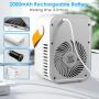 Portable Air Conditioner Fan, Personal Evaporative Air Cooler Quiet Desk Fan with Handle, Rechargeable Humidifier Misting Fan with 7 Colors Light, 3 Speeds & 3 Spray Modes for Room Office Home Travel