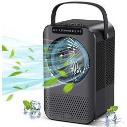 Personal Air Cooler, Evaporative Air Cooler, Portable Air Conditioner with LCD Display. 600ML Desktop Air Conditioning Fan with 3 Speeds. Small Space Humidifier Misting Fan for Room Home Office Dorm