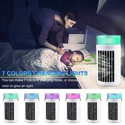 Personal Air Cooler Fan Portable Air Conditioner Fan Small Room Air Conditioner Evaporative Cooling Fan Mini Air Conditioner For Bedroom Desktop Air Conditioner for Office(with adapter)
