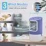 Portable Air Conditioner Fan, Evaporative Air Cooler, 3-in-1 Portable Air Cooler, 3 Speeds & 2/4H Timer Cooling Fan Portable for Home, Office, Bedroom, Travel(Purple)