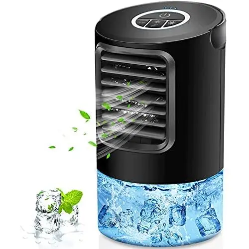 Portable Air Conditioner Fan, 2021NEW Personal Air Conditioner with 7 Colors Light, Quiet Mini Air Conditioner Portable, 3 Speeds Desk Air Conditioner, Personal Mini AC Unit, Misting Personal AC Portable Air Conditioner Fan, 2021NEW Personal Air Conditioner with 7 Colors Light, Quiet Mini Air Conditioner Portable, 3 Speeds Desk Air Conditioner, Personal Mini AC Unit, Misting Personal AC