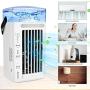 Jeenone Portable Air Conditioner Fan, 5 in 1 USB Personal Evaporative Air Cooler with 3 Speeds, Personal Air Conditioner with 8 Colors Light Humidifier Misting Fan for Office, Home, Travel