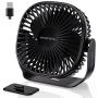 SmartDevil Small USB Desk Fan, 3 Speeds Portable Personal Desktop Table Fan with Pasteable Hook, Dual 360° Adjustment Mini Fan, Quiet Operation, for Home Office Car Outdoor Travel (Black)