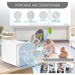 Portable Air Conditioner Fan Personal Air Conditioner Mini Air Cooler with 2 Ice Crystal Boxes Portable Air Conditioner with 3 Speed Adjustable Personal Air Cooler Fan with LED light for Home, Bedroom, Room, Office, Dorm, Car