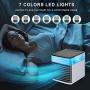 Portable Air Conditioner - Personal AC Unit, USB Rechargeable Air Cooler with Humidifier and Purifier Function, 3 Wind Speeds, 7 Led Lights Mini Air Conditioner for Home, Bedroom, Office, Camping and Car