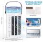 Portable Air Conditioner Fan, Personal Air Cooler, Evaporative Mini Cooler Desk Fans with 400ML Water Tank and 3 Wind Speeds, with Handle, USB Powered, with Atmosphere Light , Desktop Cooling Fan for Room, Home, Office Portable Air Conditioner Fan, Personal Air Cooler, Evaporative Mini Cooler Desk Fans with 400ML Water Tank and 3 Wind Speeds, with Handle, USB Powered, with Atmosphere Light , Desktop Cooling Fan for Room, Home, Office