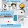 Portable Air Conditioner Fan with 120° Auto Oscillating, Aliopis Personal Air Cooler Fan Mini Evaporative Desk Fan USB Small, 3 Wind Speeds, Temperature Display, Quiet for Home Office