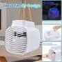 True Portable Air Conditioner Fan, Zttopo Personal Rechargeable Evaporative Air Cooler with Two Crystal Ice Box, Blue Night Light, 3 Speeds Desk Fan Mini Air Cooler for Small Room Bedroom Home Office