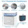 Tongtai Mini Air Conditioner,Portable Small Air Conditioners Fan Portable AC with 3 Wind Speeds&7 Colourful Light&Humidify,Personal Air Conditioner for Home Room Office