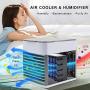 Portable Air Conditioner - Personal AC Unit, USB Rechargeable Air Cooler with Humidifier and Purifier Function, 3 Wind Speeds, 7 Led Lights Mini Air Conditioner for Home, Bedroom, Office, Camping and Car