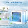 Portable Air Conditioner Fan, 3 in 1 Personal Air Cooler and Humidifier, Quiet USB Air Cooler Desk Fan with 2 Speeds and LED Light, Mini Purifier for Home Room Office Portable Air Conditioner Fan, 3 in 1 Personal Air Cooler and Humidifier, Quiet USB Air Cooler Desk Fan with 2 Speeds and LED Light, Mini Purifier for Home Room Office