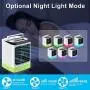 Beswarmy Portable Air Cooler, Personal Mini Air Conditioner Fan with 3 Cooling Speeds and 7 Colors Night Light Desktop Cooling Fan, Evaporative Air Cooler for Home Bedroom Office