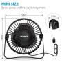 BESKAR USB Small Desk Fan - 6 Inch Portable Fans with 3 Speeds Strong Airflow, Quiet Operation and 360°Rotate, Personal Table Fan for Home,Office, Bedroom - 3.9 ft Cord