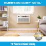 Emerson Quiet Kool 230V 12,000 Wall Air Conditioner with 10,600 BTU Supplemental Heating, EATE12RD2T, 12000 Standard, White