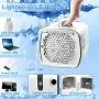 Portable Air Cooler Personal Air Conditioner Fan, Mini Evaporative Cooler Desk Fan with Hidden Handle, 3 Winds Speed, 7 Colors Light Super Quiet Humidifier Misting Fan for Home Office Bedroom Outdoor