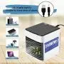 Portable Air Conditioner Fan Mini USB Personal Evaporative Air Cooler Personal Space Cooling Device with 3 Speeds Modes for Office, Home, Dorm, Car (White)