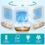 Zeriyu Portable Air Conditioner, Rechargeable Evaporative Air Conditioner Fan with 3 Speeds and 3 modes humidification function, Cordless Personal Air Cooler with night light for Home
