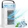 Portable Air Conditioner, Personal Mini Evaporative Conditioner Air Cooler with 3 Speeds, LED Lights, Desktop Quiet Cooling Fan Air Humidifier Misting Cooler for Room Home Office Portable Air Conditioner, Personal Mini Evaporative Conditioner Air Cooler with 3 Speeds, LED Lights, Desktop Quiet Cooling Fan Air Humidifier Misting Cooler for Room Home Office