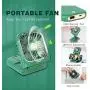 Mini Fan Power Bank Mobile phone power bank Small Fan USB Portable Charger Fan Power Bank Mini Handheld Fan Desk Fan, Small Personal Fan with 3 Speeds Neck Fan Rechargeable Fan Green