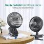 2021 Newest-USB Rechargeable Desk Fan,5000mAh;3 Speeds;360° Rotation Clip-on Portable Cordless Mini Fans with for Cooling Working Sleeping,Quiet Electric Fan for Personal Car Stroller Office (Black)