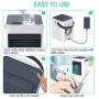 Portable Air Conditioner, KOXXBASS 3 Speeds Personal Air Conditioner Fan with Ice Tray Noiseless Evaporative Air Cooler for Home Office Room Desktop