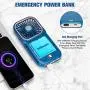 Portable Fan,Mini USB Desk Fan Phone Holder Rechargeable With Power Bank Wearable Personal Fan 3 Speeds Foldable Design For Office Kitchen Household Outdoors Travel(BLUE)