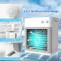 Portable Air Conditioner, Personal Air Cooler Fan, 2000 mAh Power Rechargeable Mini Air Conditioner, Evaporative Compac Air Cooler Fan, 3 Speeds 7 Colors Night Light for Home, Office and Room White